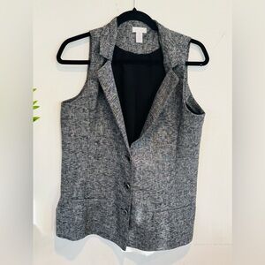 Chico's Black and Gray Textured Vest